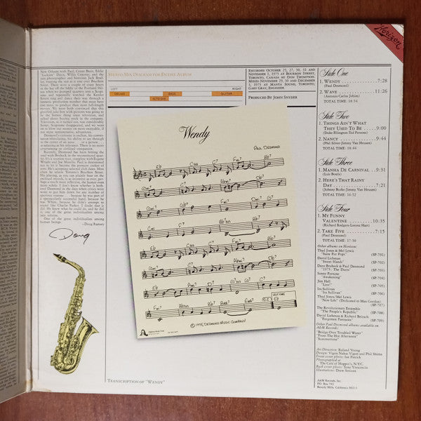 The Paul Desmond Quartet ~ Live (Vinyl) - Djungel & Jazz