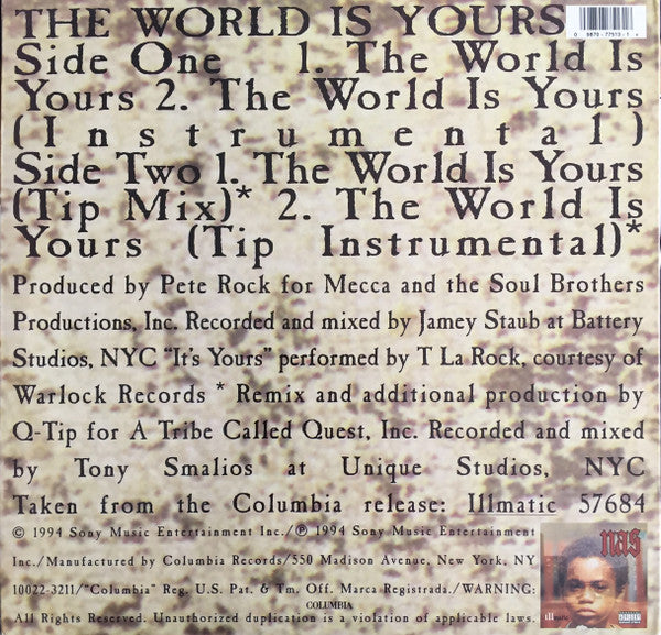 Nas ~ The World Is Yours (Vinyl) - Djungel & Jazz