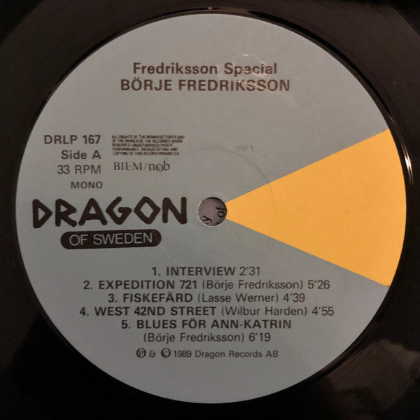 Börje Fredriksson ~ Fredriksson Special (Vinyl) - Djungel & Jazz