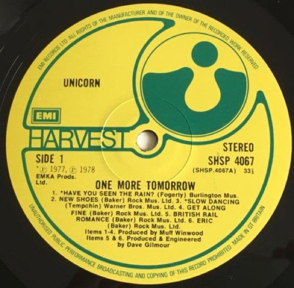 Unicorn  ~ One More Tomorrow (Vinyl) - Djungel & Jazz