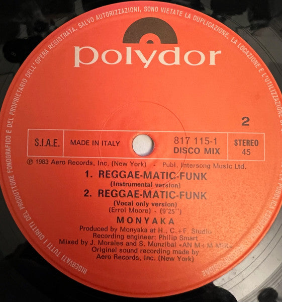 Monyaka : Reggae-Matic-Funk (12")