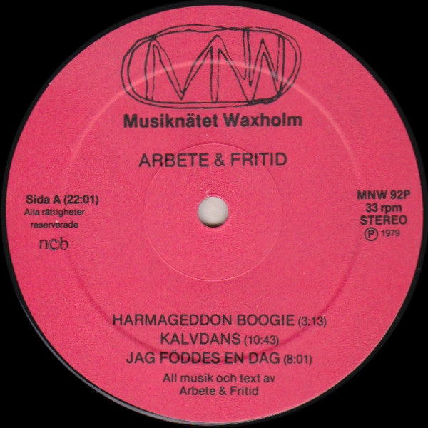 Arbete & Fritid ~ Håll Andan (Vinyl) - Djungel & Jazz