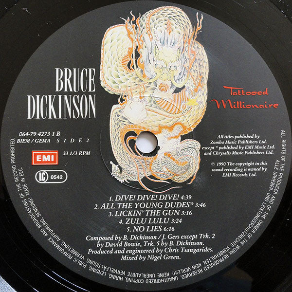 Bruce Dickinson ~ Tattooed Millionaire (Vinyl) - Djungel & Jazz