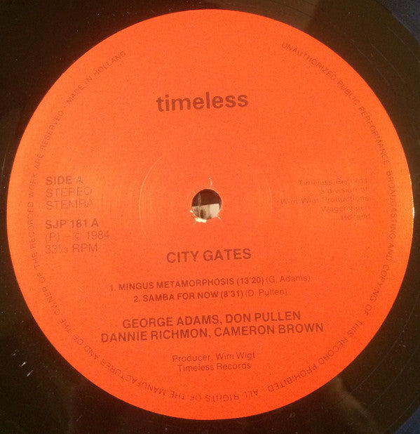 George Adams|Don Pullen Quartet ~ City Gates (Vinyl) - Djungel & Jazz