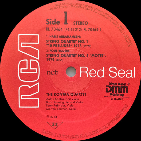 Hans Abrahamsen - Poul Ruders / The Kontra Quartet ~ String Quartets (Vinyl) - Djungel & Jazz