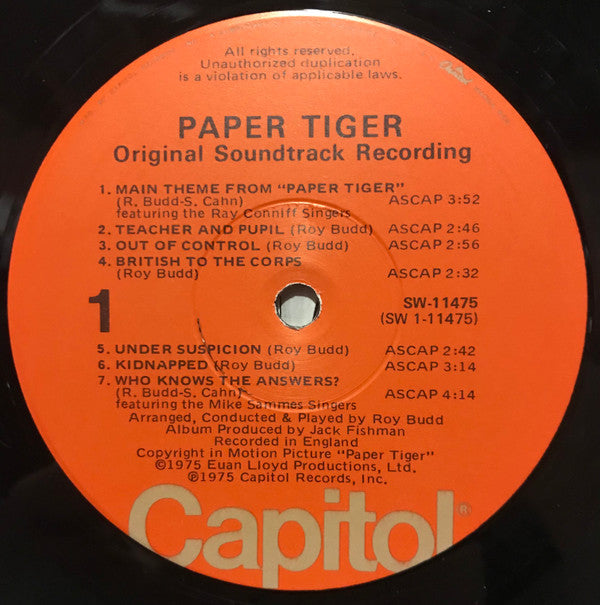 Roy Budd ~ Paper Tiger (Original Motion Picture Soundtrack) (Vinyl) - Djungel & Jazz