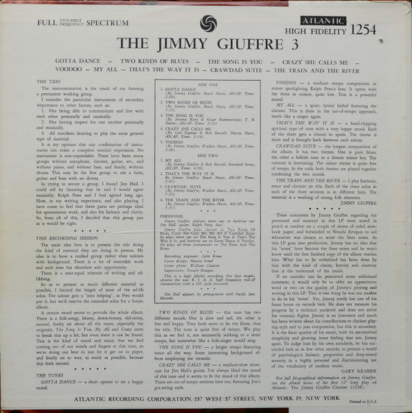 The Jimmy Giuffre 3 ~ The Jimmy Giuffre 3 (Vinyl) - Djungel & Jazz