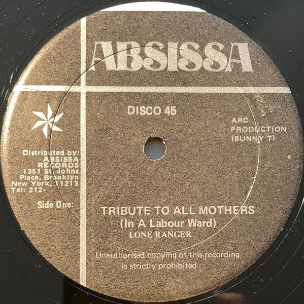 Lone Ranger : Tribute To All Mothers (In A Labour Ward) (12", Bla)