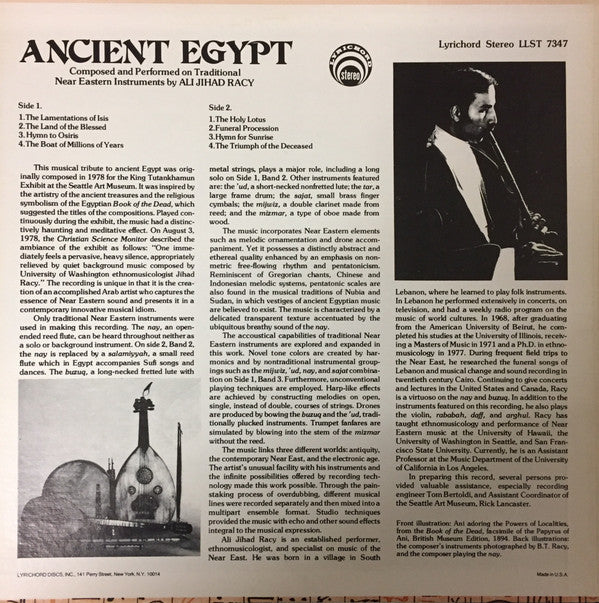 Ali Jihad Racy ~ Ancient Egypt (Vinyl) - Djungel & Jazz