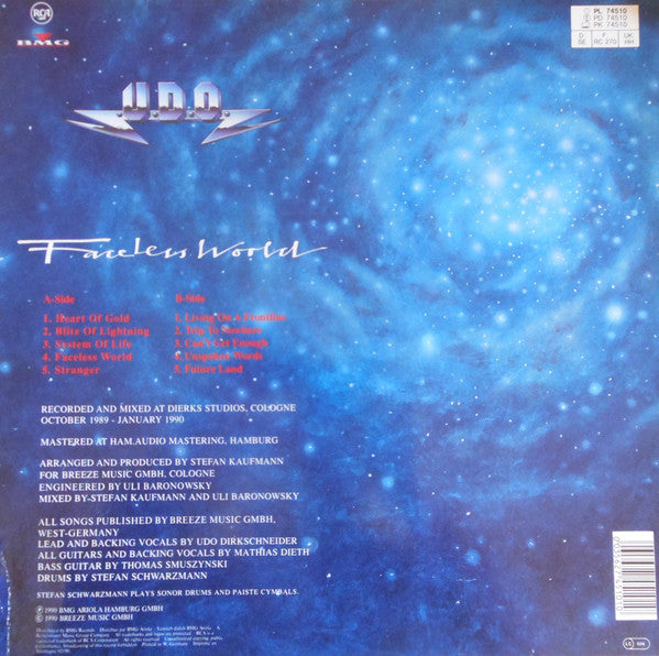 U.D.O.  ~ Faceless World (Vinyl) - Djungel & Jazz