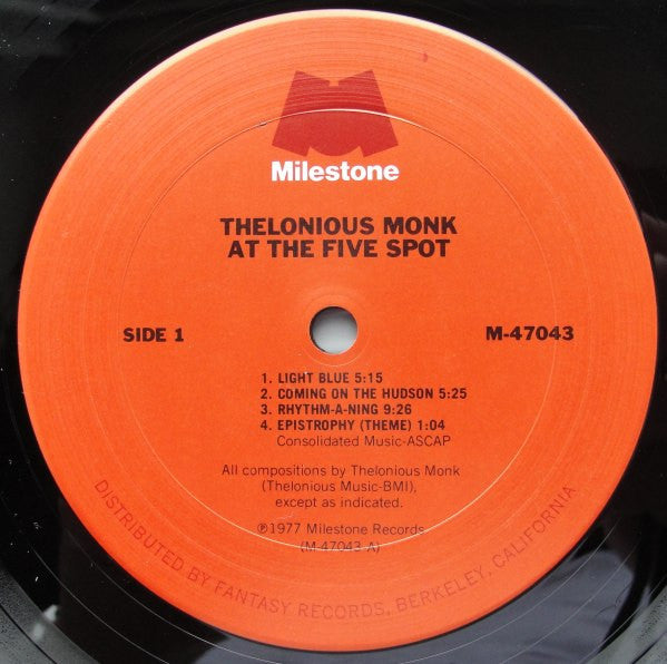 Thelonious Monk ~ At The Five Spot (Vinyl) - Djungel & Jazz