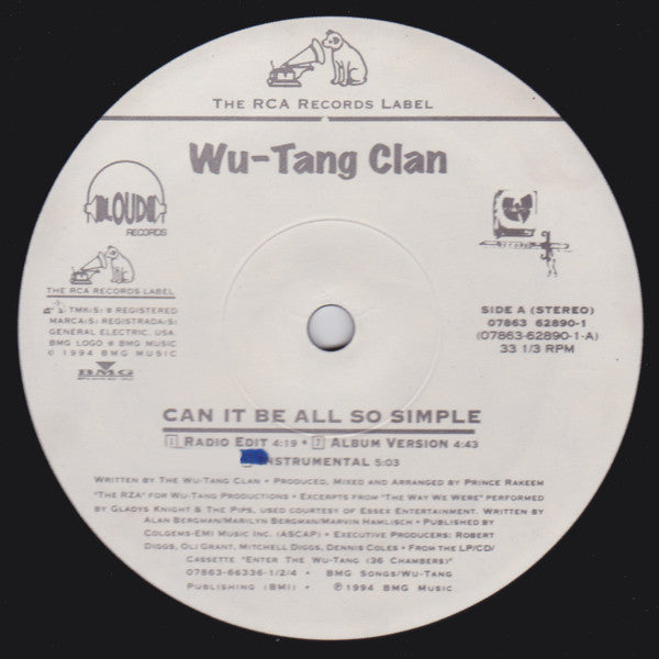 Wu-Tang Clan ~ Can It Be All So Simple / Wu-Tang Clan Ain't Nuthing Ta F' Wit (Vinyl) - Djungel & Jazz