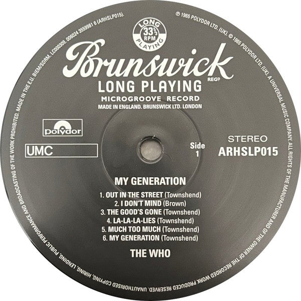 The Who : My Generation (LP, Album, Ltd, RE, RM, Hal)