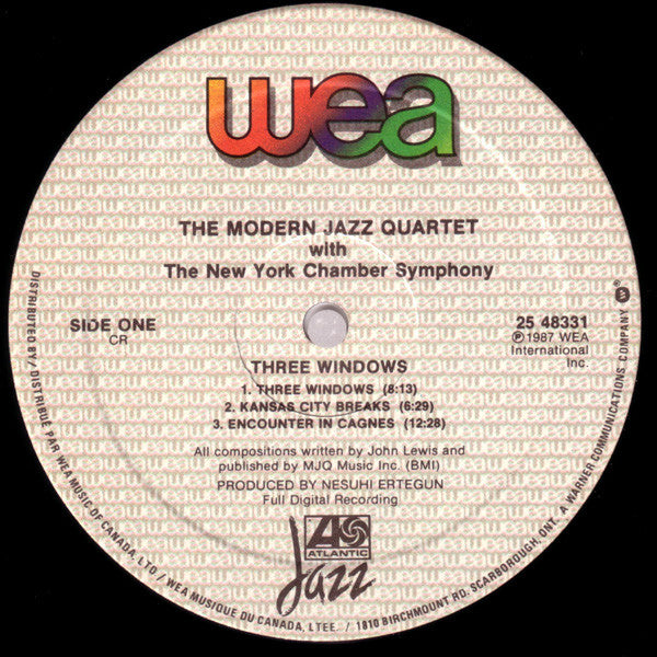 The Modern Jazz Quartet with New York Chamber Symphony ~ Three Windows (Vinyl) - Djungel & Jazz