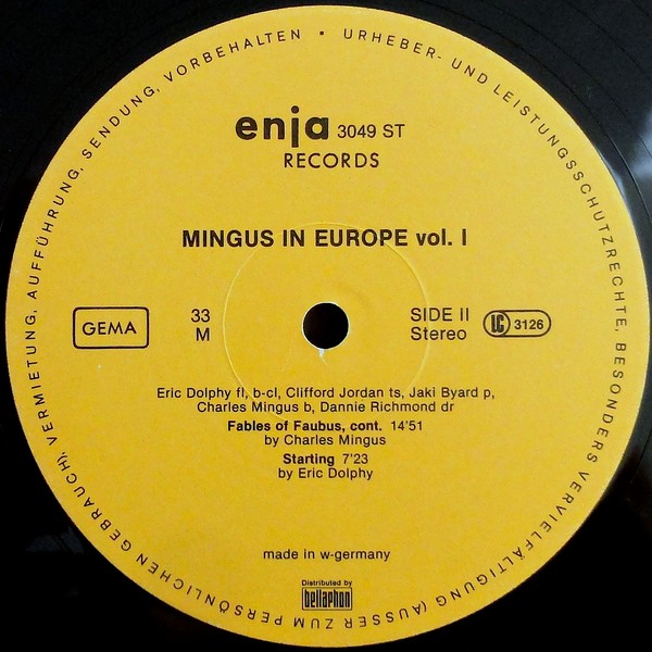 The Charles Mingus Quintet ~ Mingus In Europe Volume I (Vinyl) - Djungel & Jazz