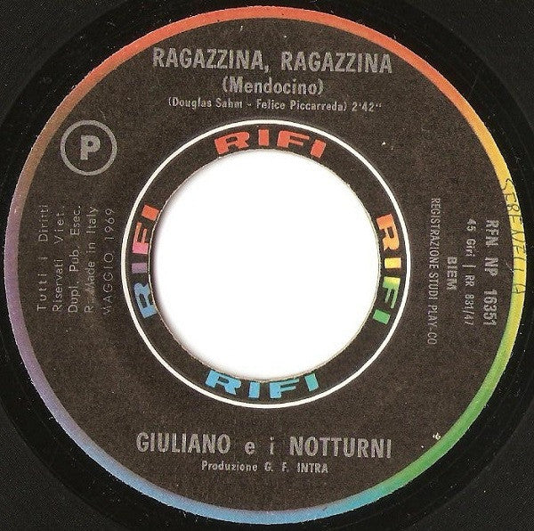 Giuliano E I Notturni ~ Ragazzina Ragazzina = Mendocino (Vinyl) - Djungel & Jazz