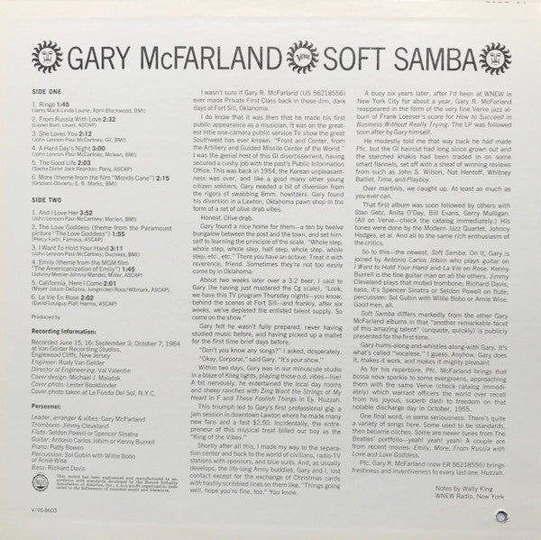 Gary McFarland ~ Soft Samba (Vinyl) - Djungel & Jazz