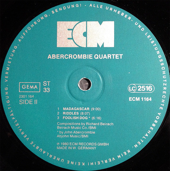 John Abercrombie Quartet ~ Abercrombie Quartet (Vinyl) - Djungel & Jazz