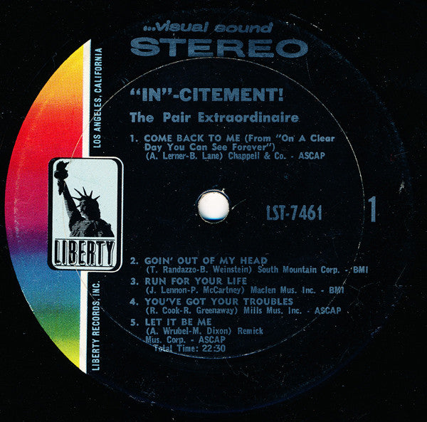 The Pair ~ "In"-Citement: The Pair Recorded Very Live (Vinyl) - Djungel & Jazz