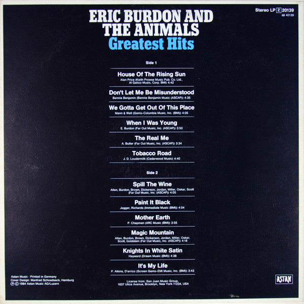 Eric Burdon And The Animals ~ Greatest Hits (Vinyl) - Djungel & Jazz