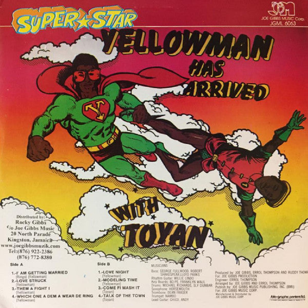 Yellowman & Toyan : Super Star Yellowman Has Arrived With Toyan (LP, Album, RP)