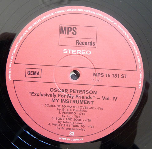 Oscar Peterson ~ My Favorite Instrument (Vinyl) - Djungel & Jazz