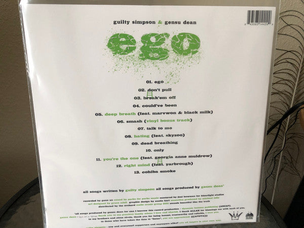 Guilty Simpson, Gensu Dean : EGO (LP, Album, Ltd, Cle)
