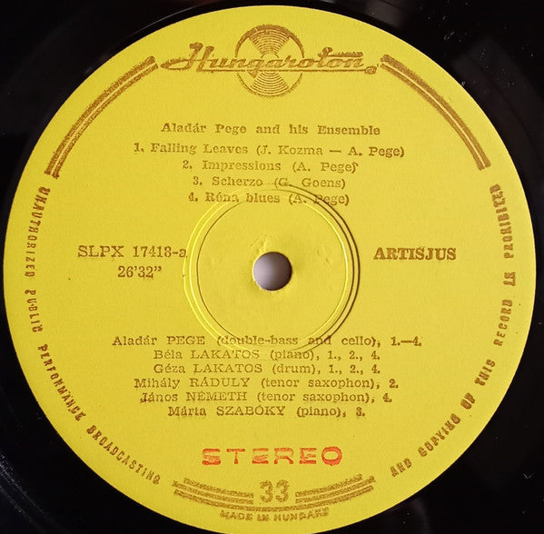 Pege Trio - Aladár Pege / Béla Szakcsi Lakatos / Géza Lakatos & Mihály Ráduly / János Németh / Szabóky Márta : Montreux Inventions (LP, Album, Yel)