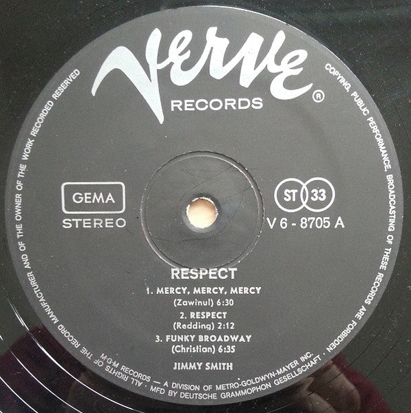 Jimmy Smith : Respect (LP, Album)