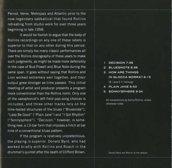 Sonny Rollins ~ Sonny Rollins Volume One (Vinyl) - Djungel & Jazz