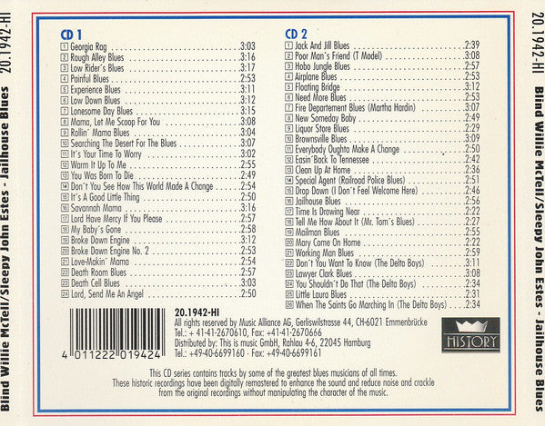 Blind Willie McTell / Sleepy John Estes ~ Jailhouse Blues (Vinyl) - Djungel & Jazz
