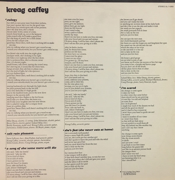 Kreag Caffey ~ Kreag Caffey (Vinyl) - Djungel & Jazz