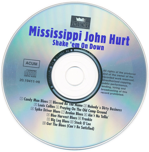 Mississippi John Hurt / Bukka White ~ Shake 'Em On Down (Vinyl) - Djungel & Jazz
