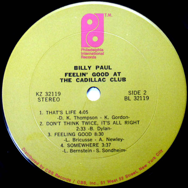 Billy Paul ~ Feelin' Good At The Cadillac Club (Vinyl) - Djungel & Jazz