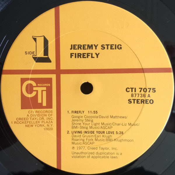 Jeremy Steig : Firefly (LP, Album, Gat)