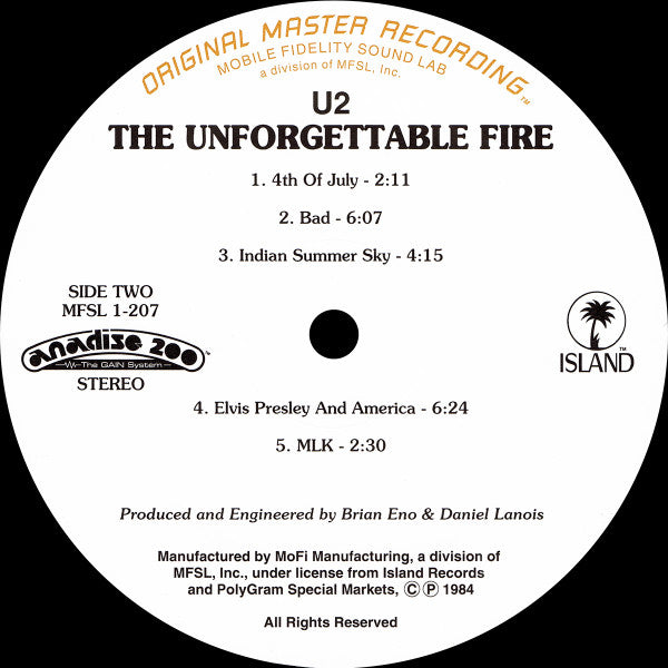 U2 ~ The Unforgettable Fire (Vinyl) - Djungel & Jazz