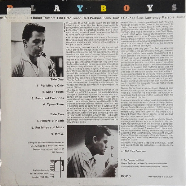 Chet Baker & Art Pepper ~ Playboys (Vinyl) - Djungel & Jazz
