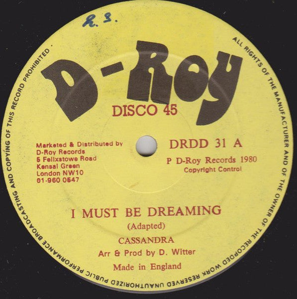 Cassandra (10) : I Must Be Dreaming (12")