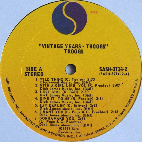 The Troggs : The Vintage Years (2xLP, Comp, San)