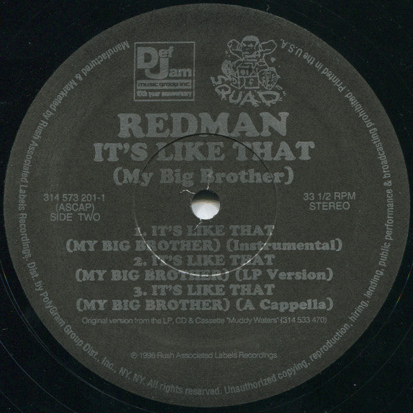 Redman ~ It's Like That (My Big Brother) (Vinyl) - Djungel & Jazz