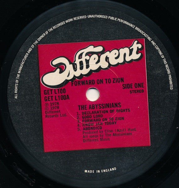 LP: The Abyssinians - Forward On To Zion