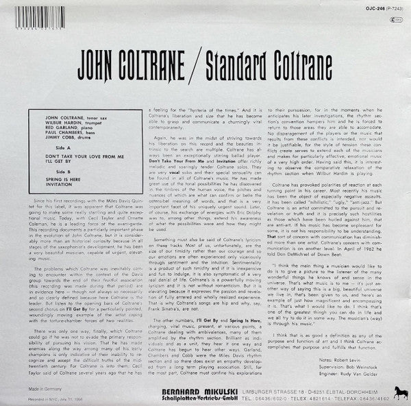 John Coltrane ~ Standard Coltrane (Vinyl) - Djungel & Jazz