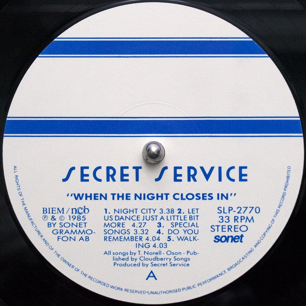 Secret Service : When The Night Closes In (LP, Album)