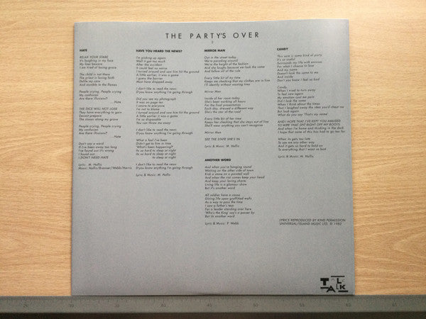 Talk Talk ~ The Party's Over (Vinyl) - Djungel & Jazz