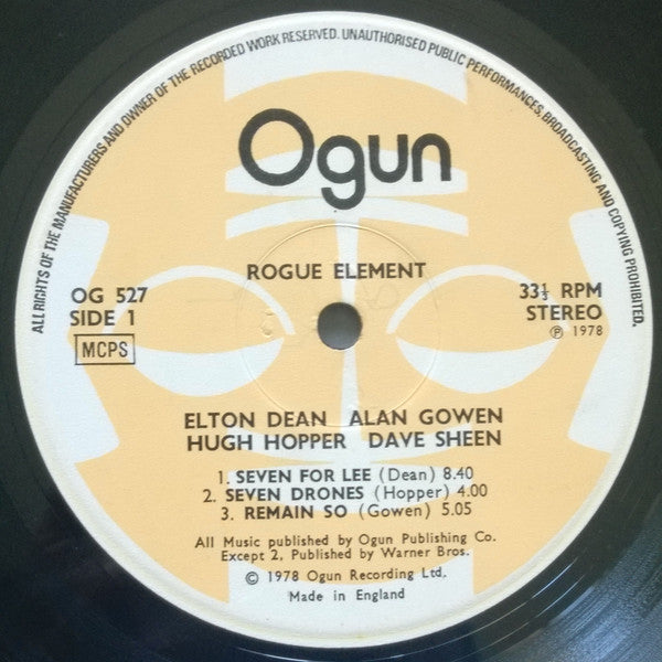 Hugh Hopper / Elton Dean / Alan Gowen / Dave Sheen ~ Rogue Element (Vinyl) - Djungel & Jazz