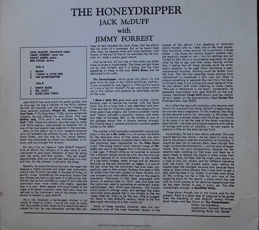 Brother Jack McDuff ~ The Honeydripper (Vinyl) - Djungel & Jazz