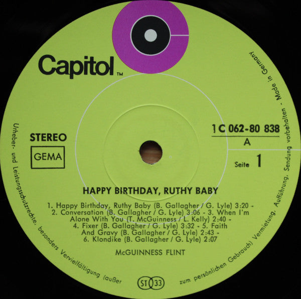 McGuinness Flint ~ Happy Birthday, Ruthy Baby (Vinyl) - Djungel & Jazz