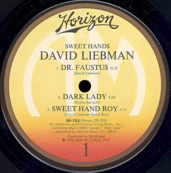 David Liebman : Sweet Hands (LP, Album, Gat)
