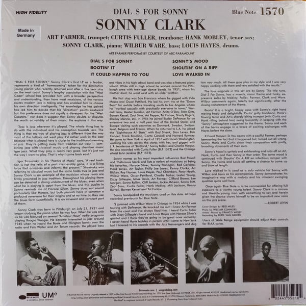 Sonny Clark ~ Dial "S" For Sonny (Vinyl) - Djungel & Jazz