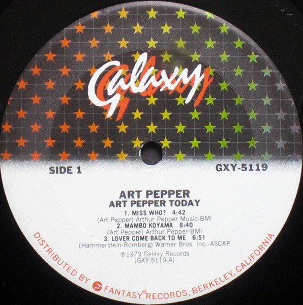 Art Pepper ~ Today (Vinyl) - Djungel & Jazz